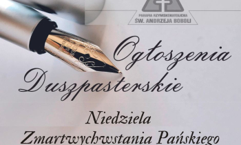 Ogłoszenia duszpasterskie 20.04.2025 r.
